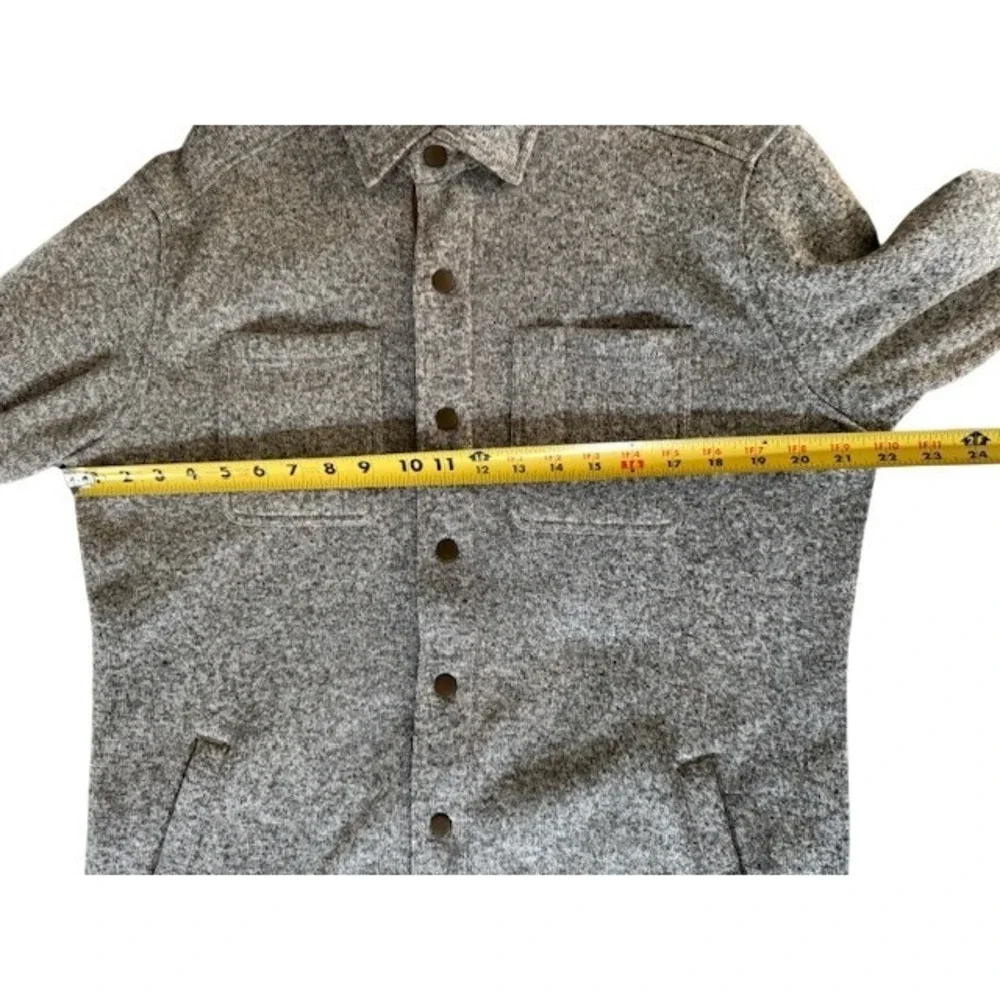 Eddie Bauer Sherpa Lined‎ Fleece Shirt Jacket Mens Gray Button Up - Large